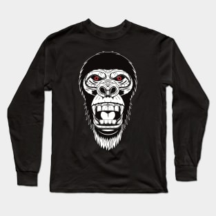 Angry Gorilla Head Long Sleeve T-Shirt